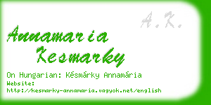 annamaria kesmarky business card